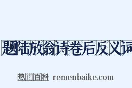 题陆放翁诗卷后反义词是什么意思的图片
